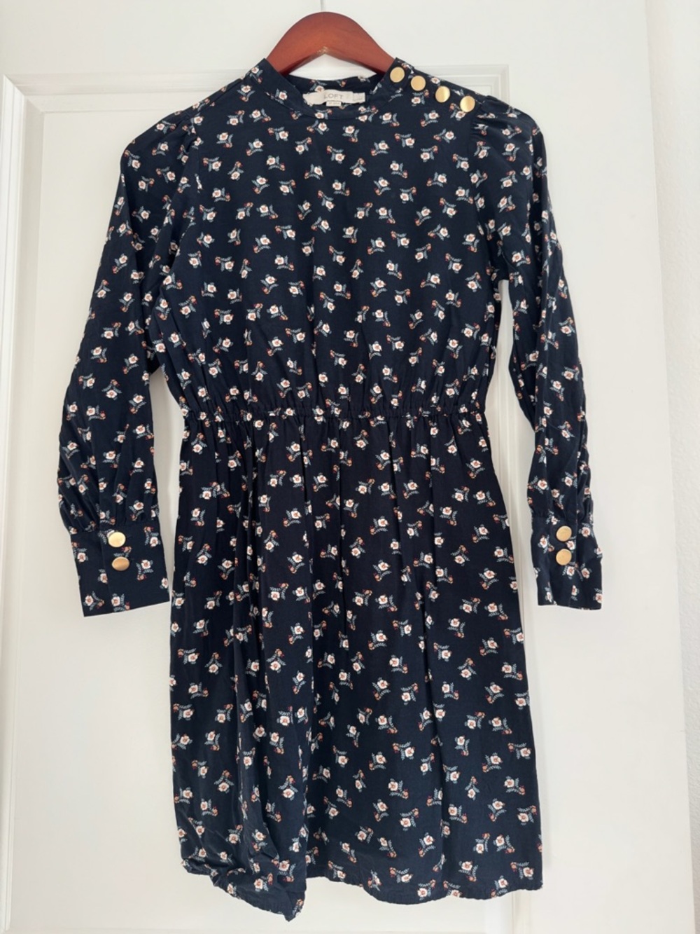 Loft Petite Long Sleeve Knee Length Dress